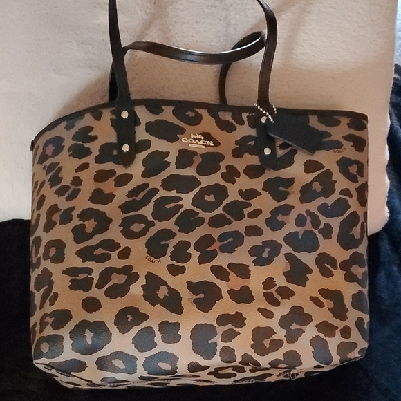 Coach Leopard Print Tote - Tan and Black - Picture 9 of 9